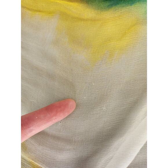 NWD Anthropologie Vineet Bahl Colorful Blurred Sheer Train Dress Sz L #MB426 - Picture 10 of 14